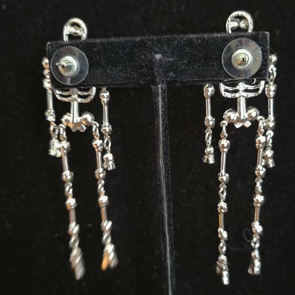 Rhinestone Skeleton Earrings - Picture 4 of 5